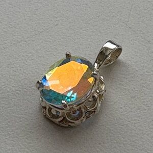 Crystal and sterling silver pendant